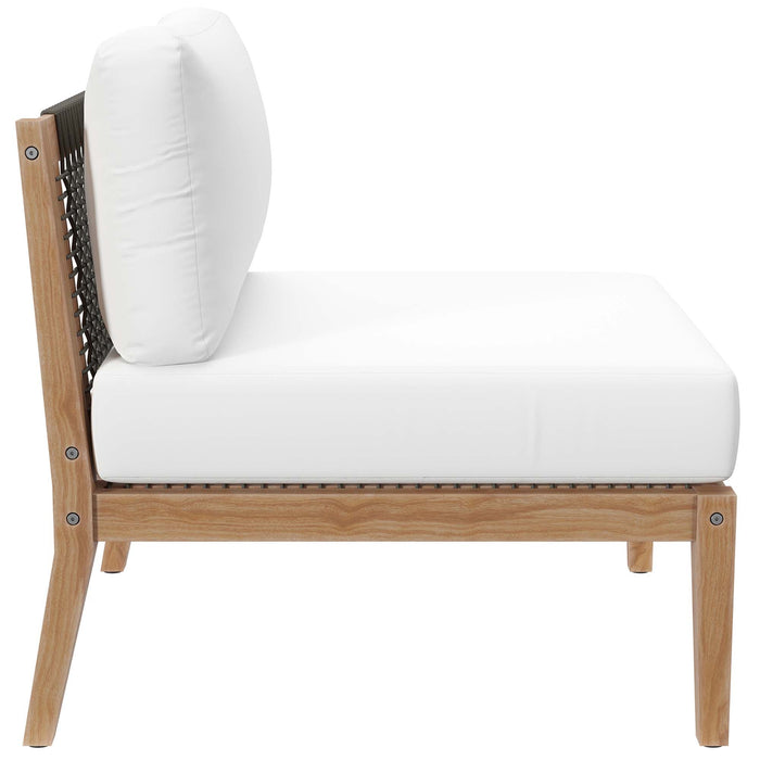 Clearwater Outdoor Patio Teak Wood Armless Chair - view 26