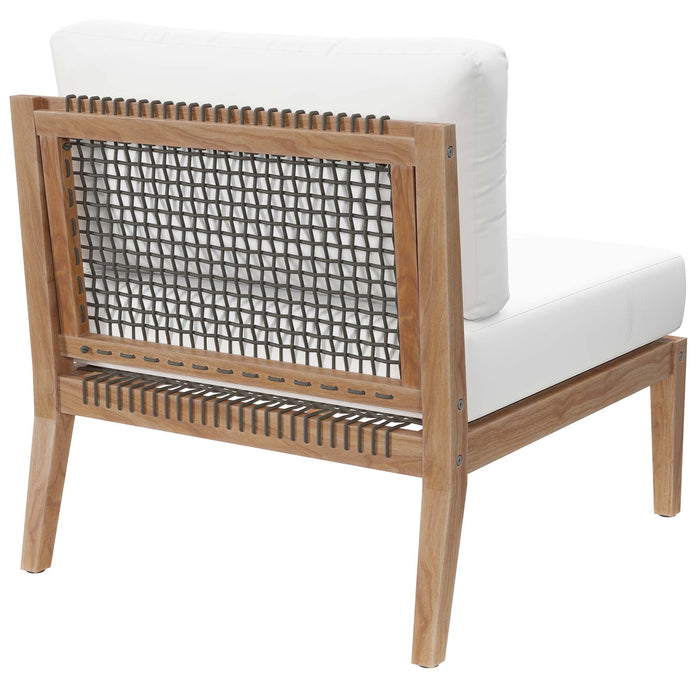 Clearwater Outdoor Patio Teak Wood Armless Chair - view 27