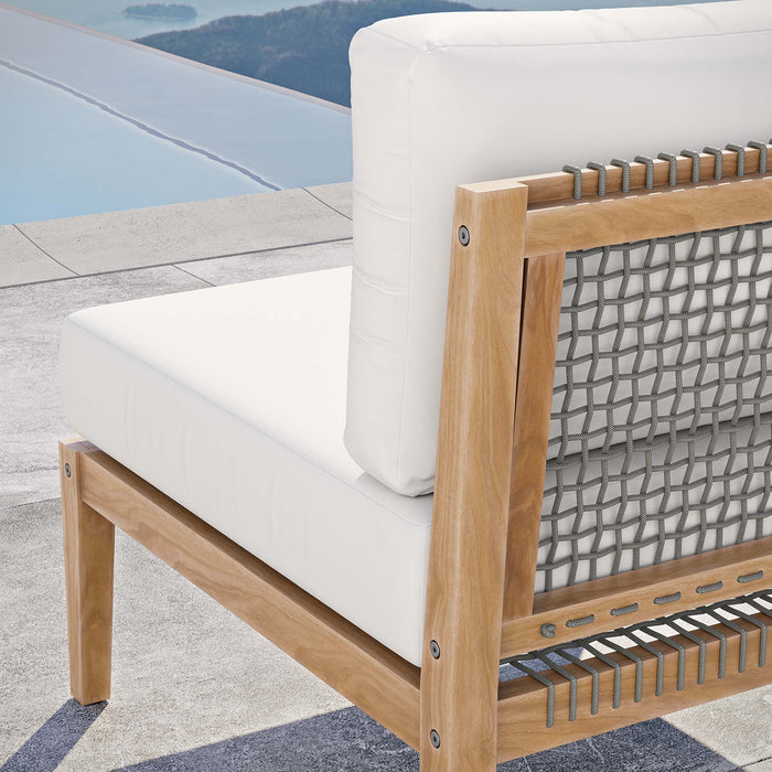 Clearwater Outdoor Patio Teak Wood Armless Chair - view 25