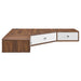 Modway Transmit 47" Wall Mount Corner Walnut Office Desk in White