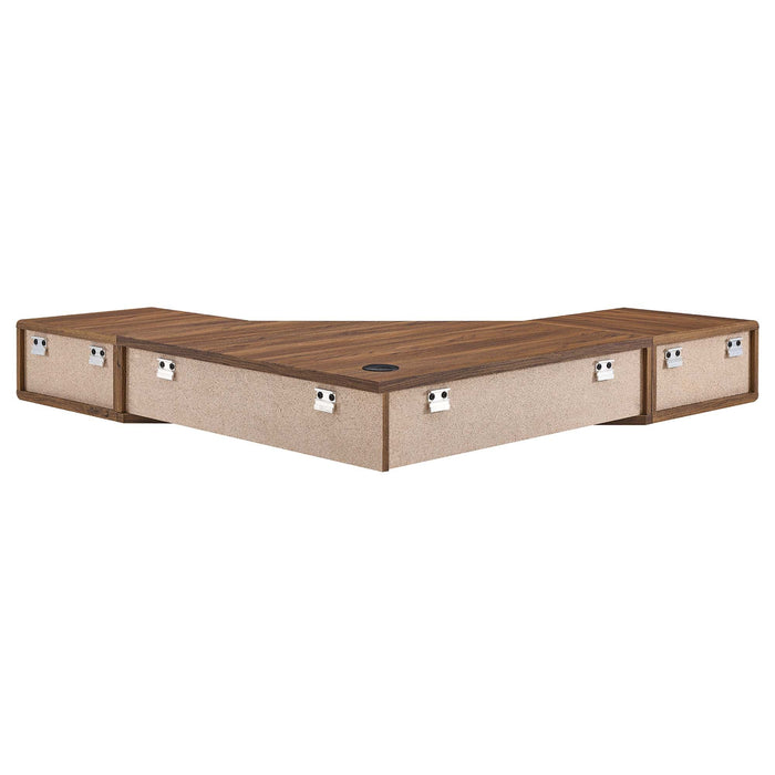 Modway Transmit 47" Wall Mount Corner Walnut Office Desk - Dimensions