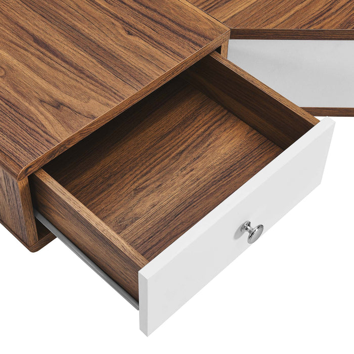 Modway Transmit 47" Wall Mount Corner Walnut Office Desk - Features