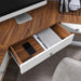 Modway Transmit 47" Wall Mount Corner Walnut Office Desk in White - Detail View