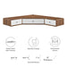 Modway Transmit 47" Wall Mount Corner Walnut Office Desk in White - Side View