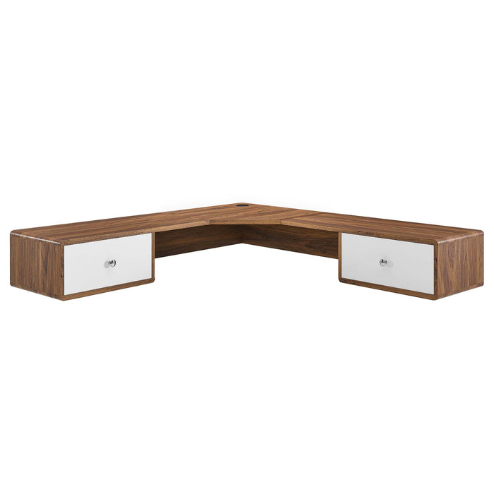 Modway Transmit 55" Wall Mount Corner Wood Office Desk - Lifestyle View