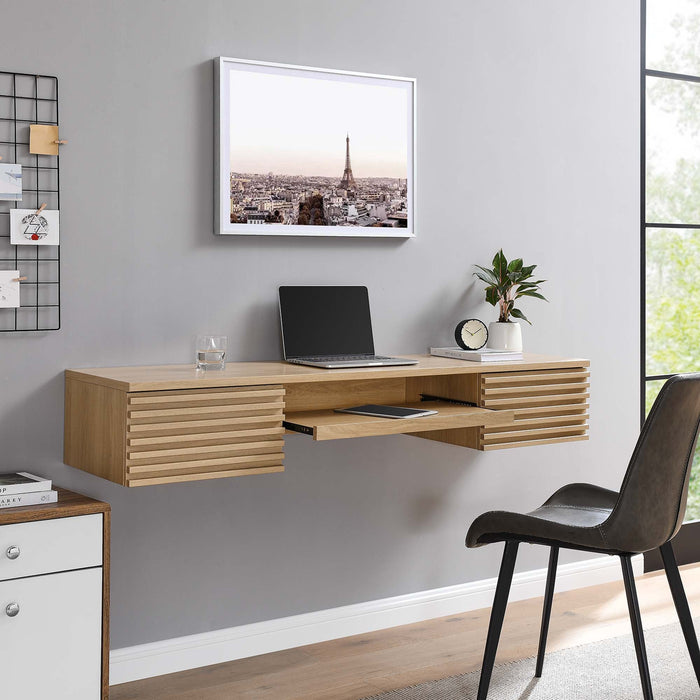 Modway Render Wall Mount Wood Office Desk - View 11