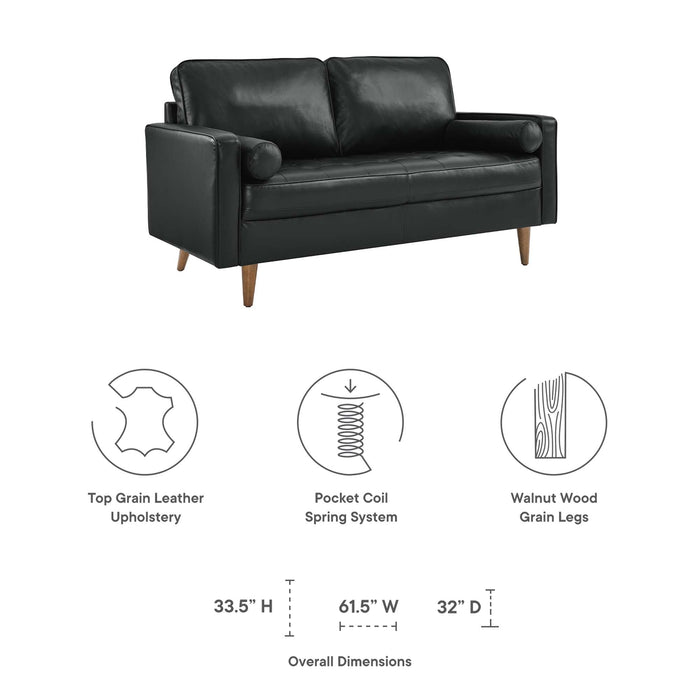 Valour Leather Loveseat - detail close-up