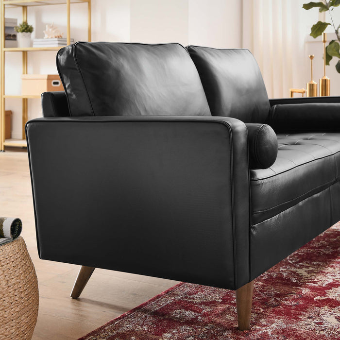 Valour Leather Loveseat - in lifestyle setting