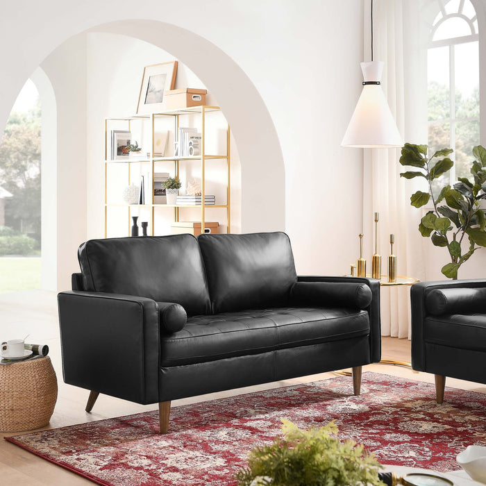 Valour Leather Loveseat - Modway \living\loveseats