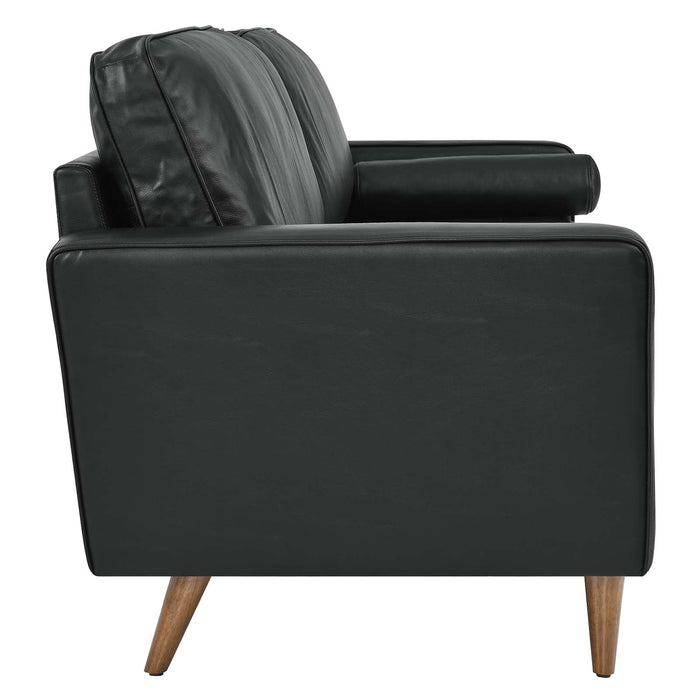 Valour 88" Leather Sofa - Mid-Century Modern Design with Comfortable Tufted Style and Easy Assembly