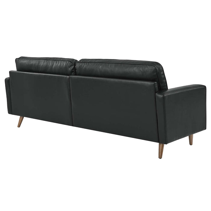 Valour 88" Leather Sofa - Mid-Century Modern Design with Comfortable Tufted Style and Easy Assembly