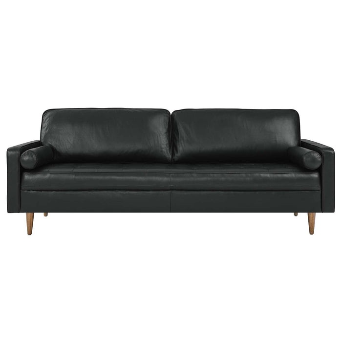 Valour 88" Leather Sofa - Mid-Century Modern Design with Comfortable Tufted Style and Easy Assembly