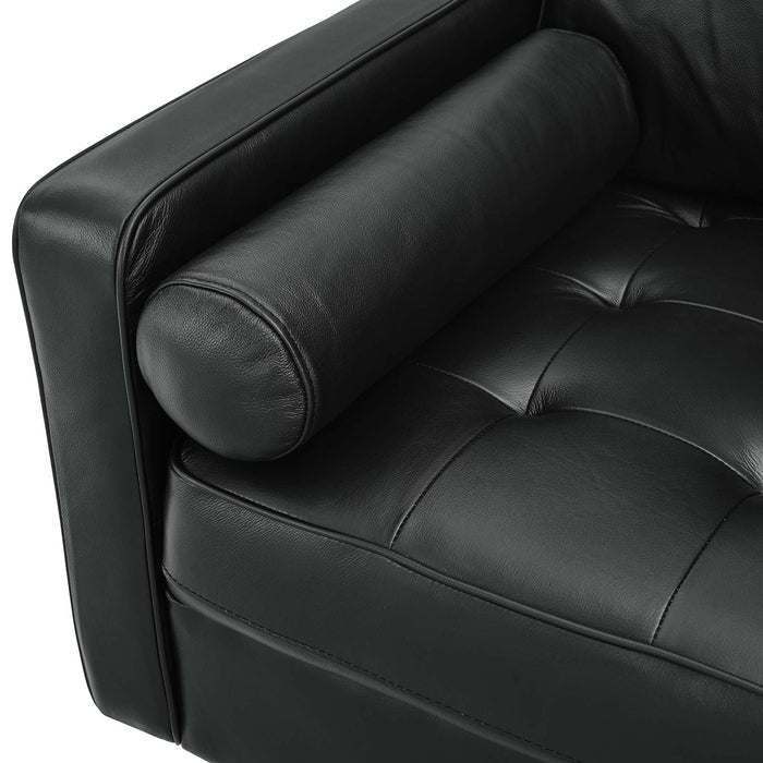 Valour 88" Leather Sofa - Mid-Century Modern Design with Comfortable Tufted Style and Easy Assembly