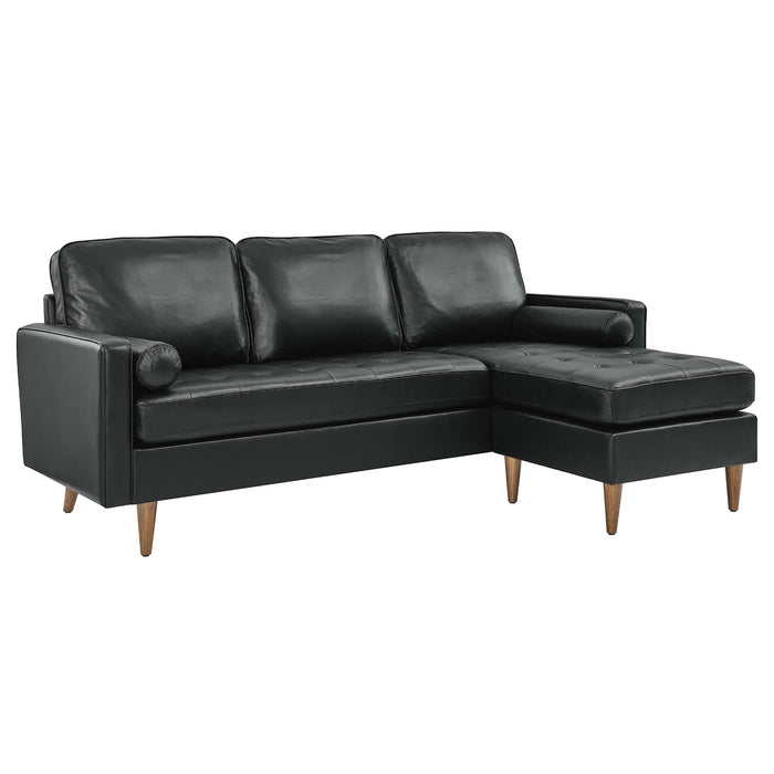 Valour 78" Leather Apartment Sectional Sofa - alternate angle view