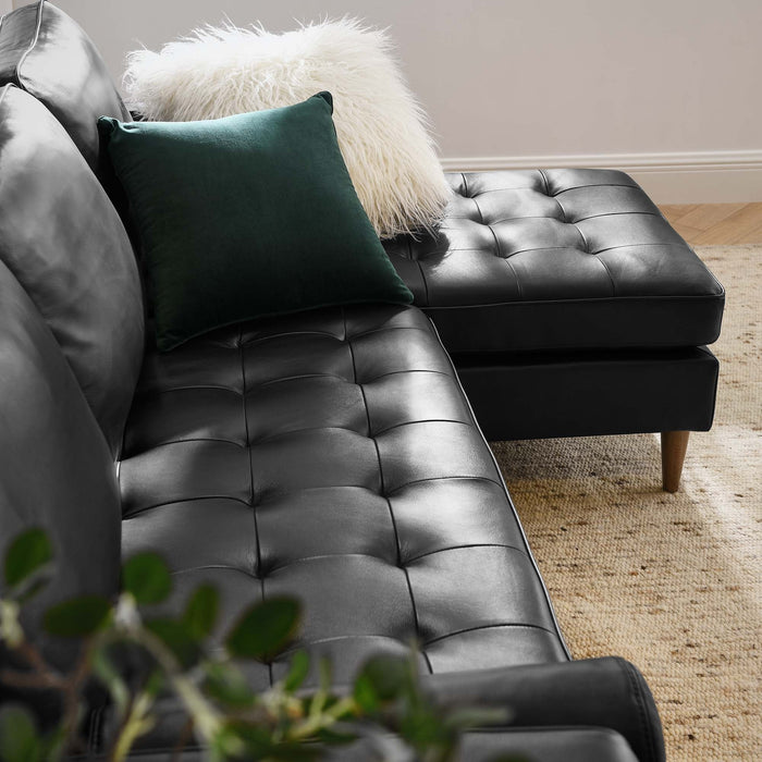 Valour 78" Leather Apartment Sectional Sofa - in lifestyle setting