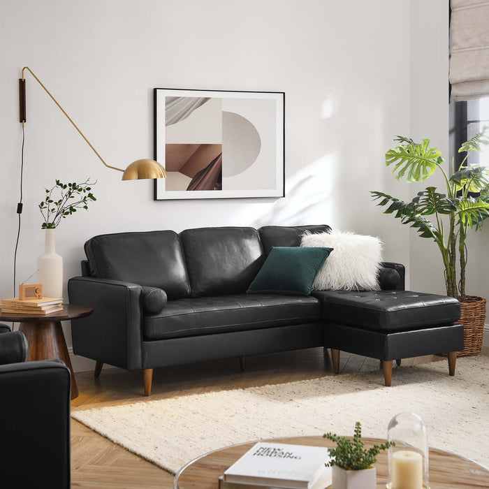 Valour 78" Leather Apartment Sectional Sofa - Modway \living\sectionals