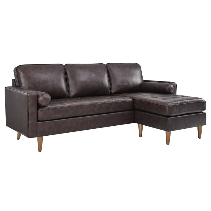 Valour 78" Leather Apartment Sectional Sofa - view 11