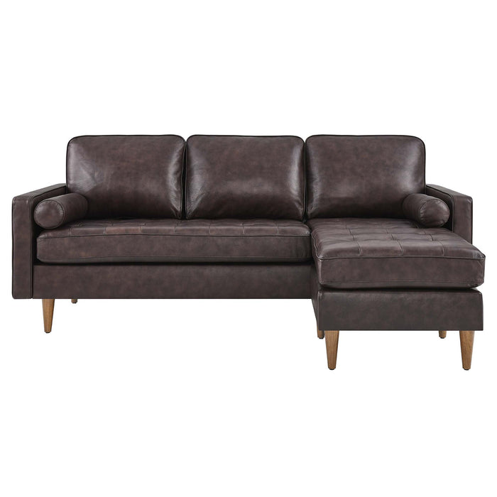 Valour 78" Leather Apartment Sectional Sofa - view 16