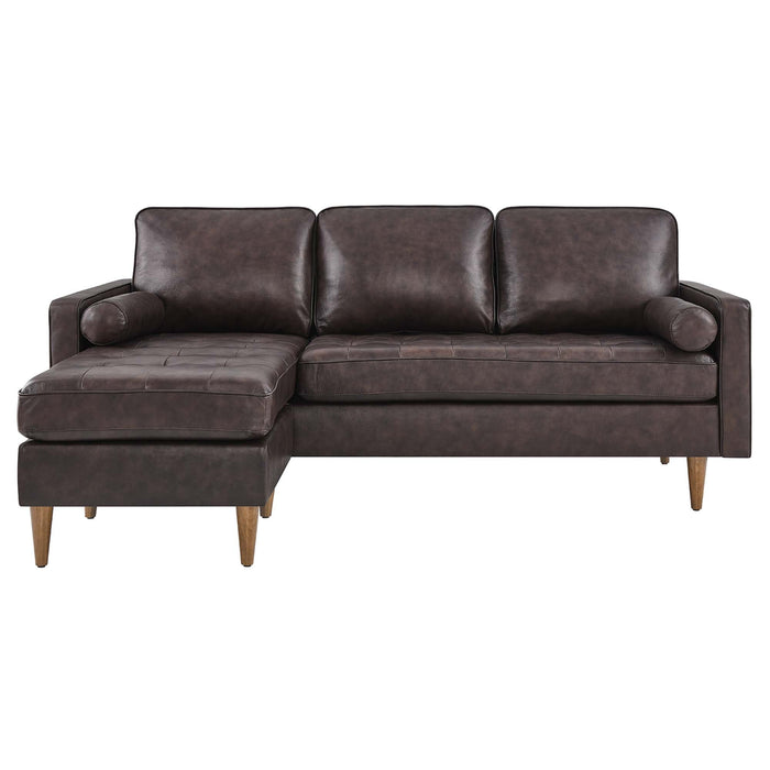 Valour 78" Leather Apartment Sectional Sofa - view 17