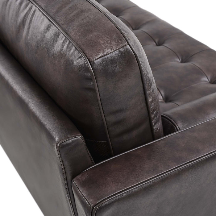 Valour 78" Leather Apartment Sectional Sofa - view 18