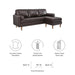Valour 78" Leather Apartment Sectional Sofa - view 12