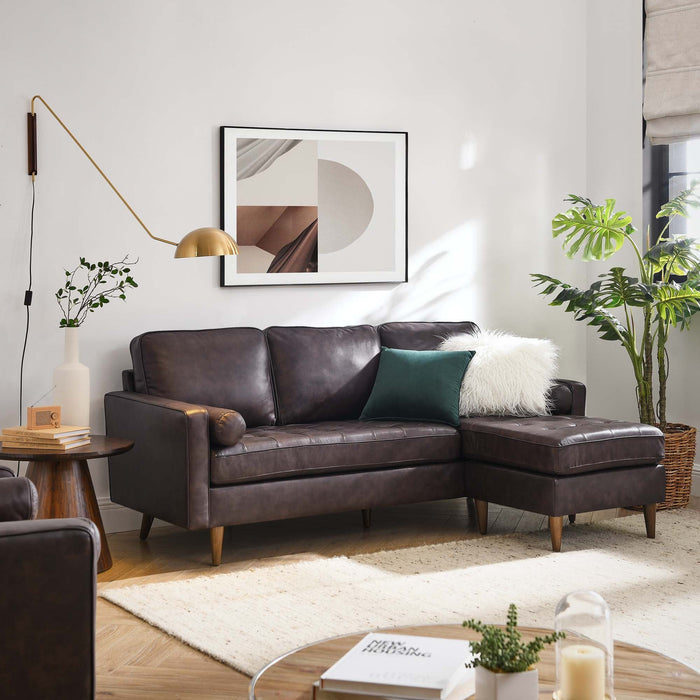 Valour 78" Leather Apartment Sectional Sofa - view 10