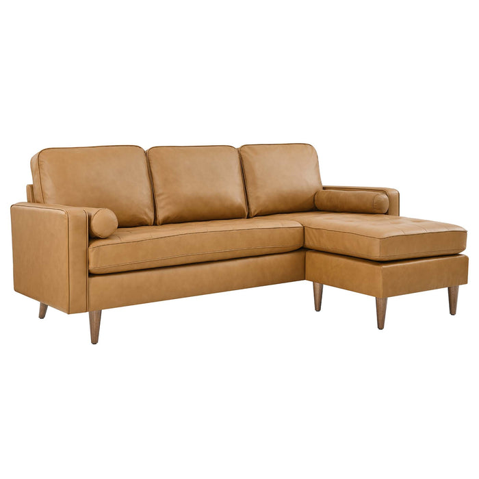 Valour 78" Leather Apartment Sectional Sofa - view 20