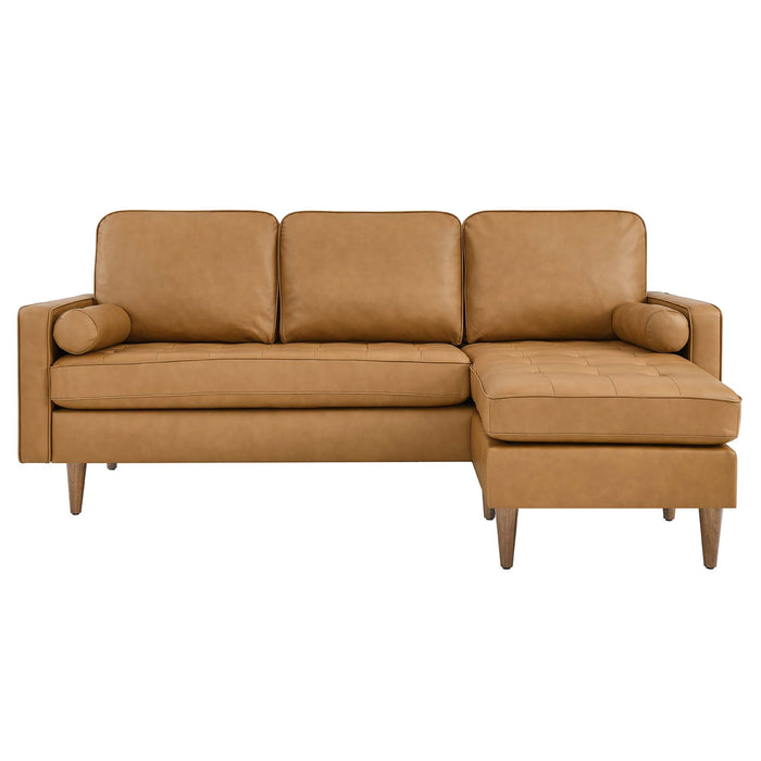 Valour 78" Leather Apartment Sectional Sofa - view 25
