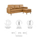 Valour 78" Leather Apartment Sectional Sofa - view 21