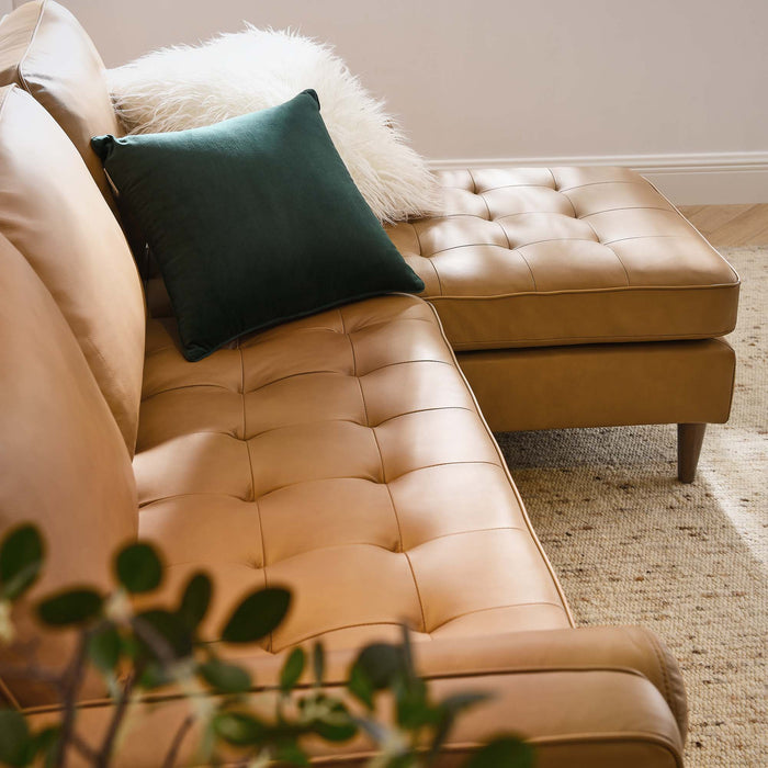 Valour 78" Leather Apartment Sectional Sofa - view 22
