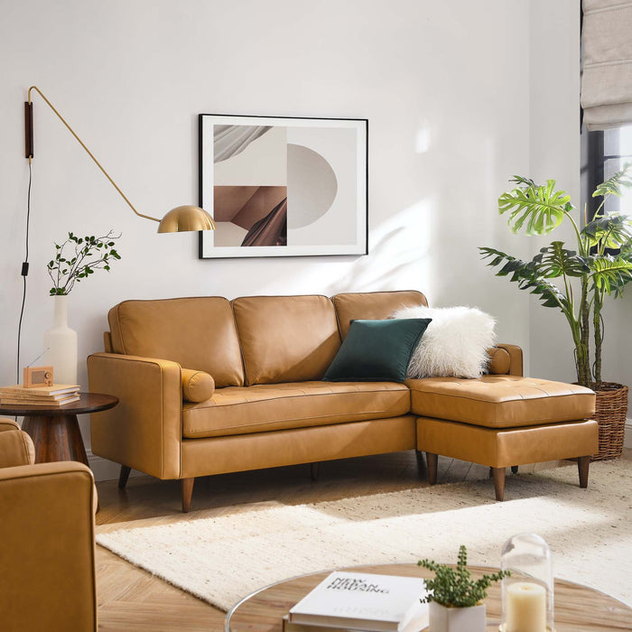 Valour 78" Leather Apartment Sectional Sofa - view 19