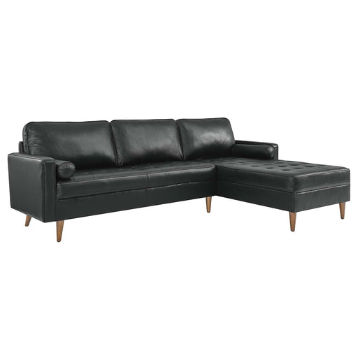 Modway Furniture Valour 98" Leather Sectional Sofa XRXT Black EEI-5873-BLK
