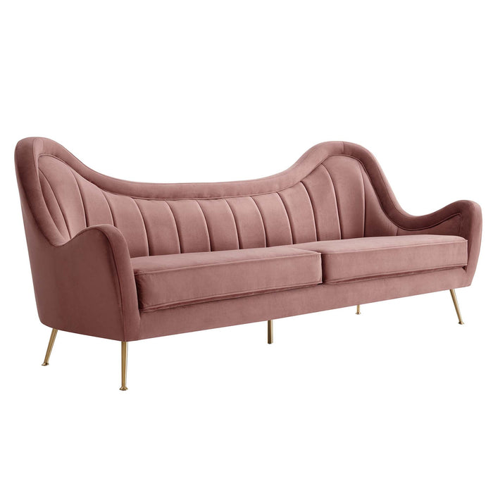 Cheshire Channel Tufted Performance Velvet Sofa - alternate angle view