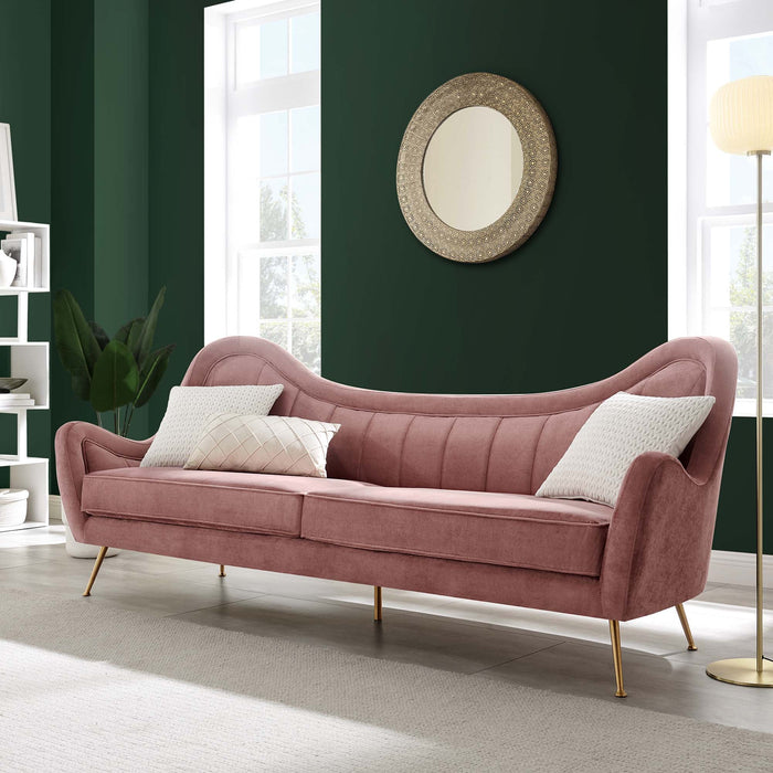 Cheshire Channel Tufted Performance Velvet Sofa - Modway \living\sofas