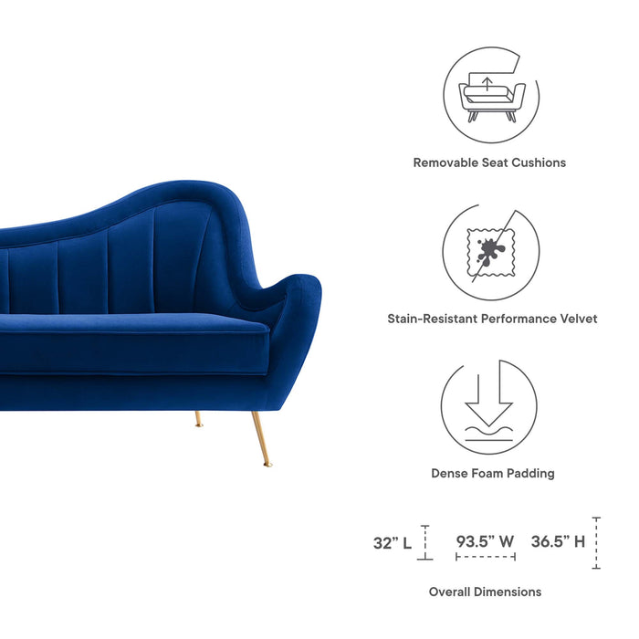 Cheshire Channel Tufted Performance Velvet Sofa - view 30