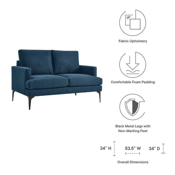 Evermore Upholstered Fabric Loveseat - detail close-up