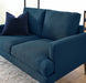 Evermore Upholstered Fabric Loveseat - in lifestyle setting