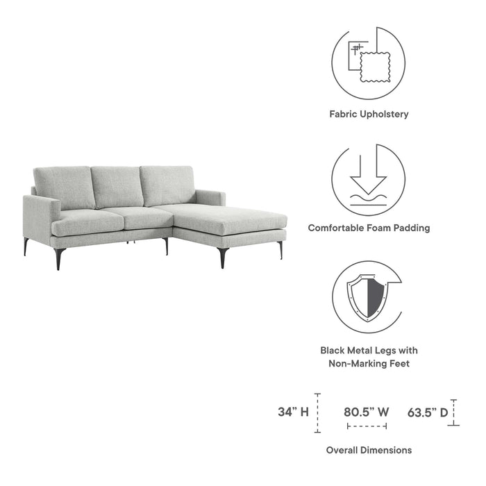 Evermore Right-Facing Upholstered Fabric Sectional Sofa - view 27