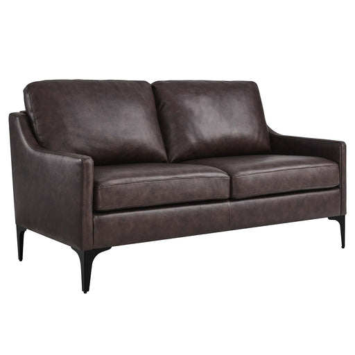 Corland Leather Loveseat - alternate angle view