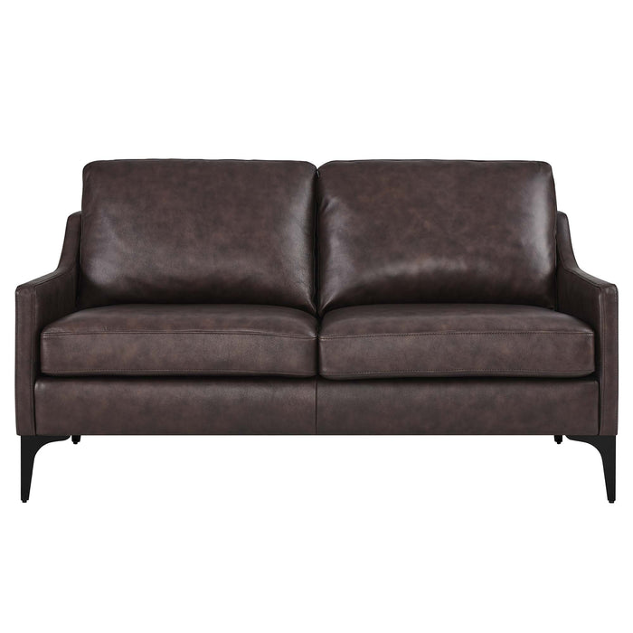 Corland Leather Loveseat - view 7