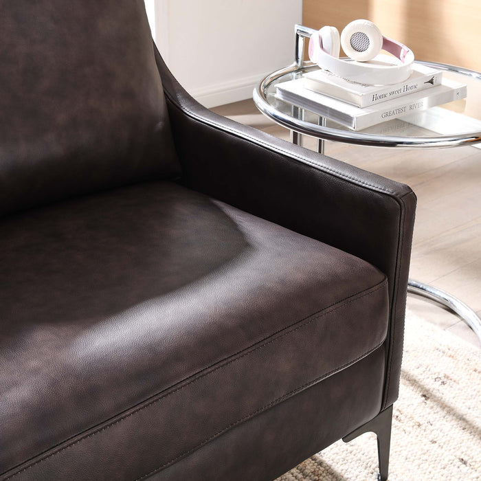 Corland Leather Loveseat - in lifestyle setting