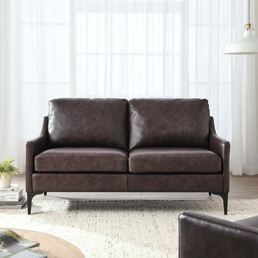 Corland Leather Loveseat - Modway \living\loveseats
