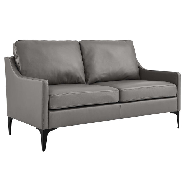 Corland Leather Loveseat - view 10