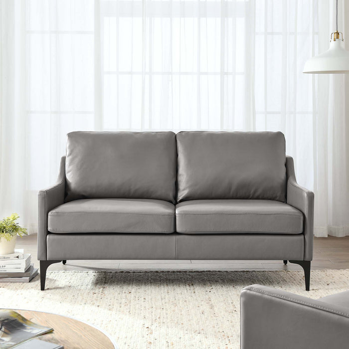 Corland Leather Loveseat - view 9