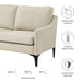 Corland Upholstered Fabric Loveseat - detail close-up