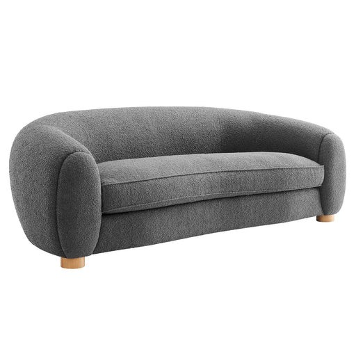 Abundant Boucle Upholstered Fabric Sofa - alternate angle view