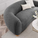 Abundant Boucle Upholstered Fabric Sofa - in lifestyle setting