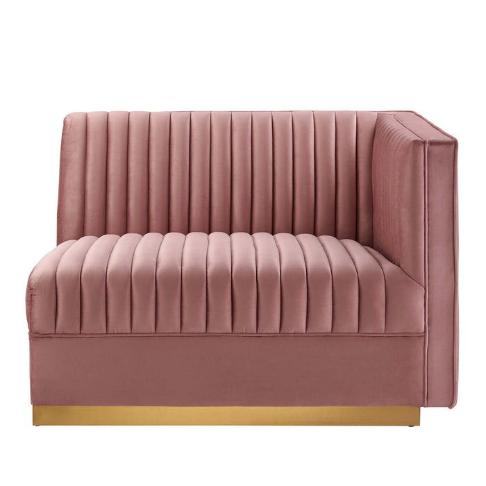 Sanguine Channel Tufted Performance Velvet Modular Sectional Sofa Right-Arm Chair - view 7
