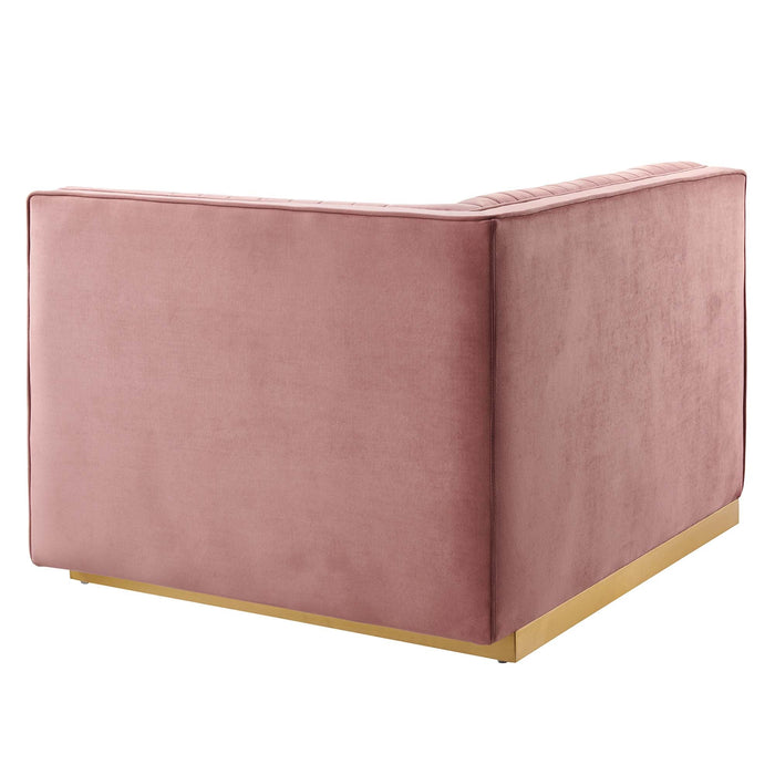 Sanguine Channel Tufted Performance Velvet Modular Sectional Sofa Right-Arm Chair - view 6