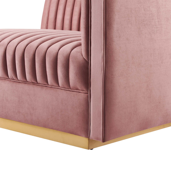 Sanguine Channel Tufted Performance Velvet Modular Sectional Sofa Right-Arm Chair - view 8